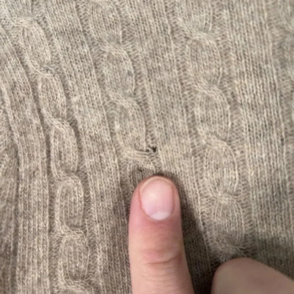 Anne Klein Cardigan Womens Medium Beige Wool Cashmere Small Cable Knit - Picture 10 of 10